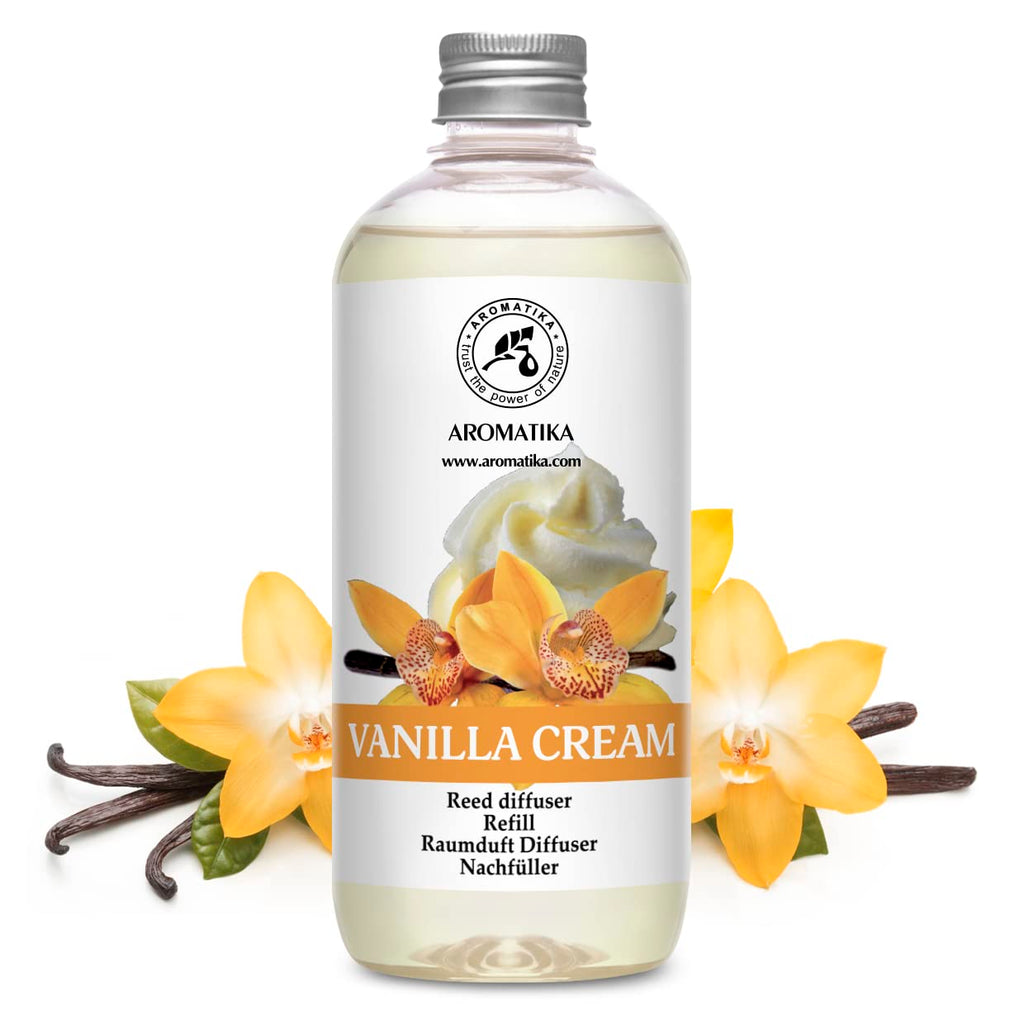 Reed Diffuser Refill Vanilla Cream 17 Fl Oz - Fresh & Long Lasting Fragrance - Reed Diffuser Oil Refill for