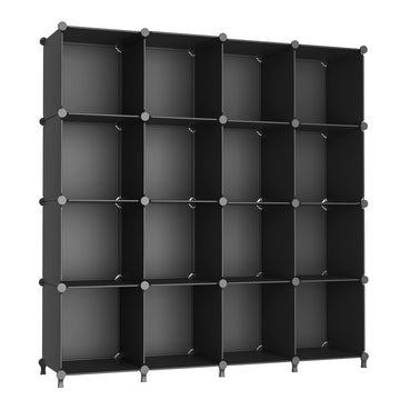Cube Storage Organizer, 16 Cube Closet Organizer, Black