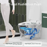 EPLO Smart Toilet,Bidet Toilet Pump-assisted,Blackout Flush,Heated Seat,Dual Auto Flush,Warm Water,Foot Sensor