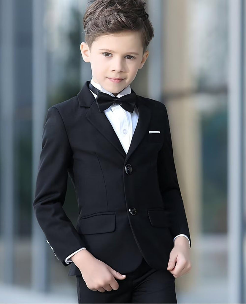 Boys Slim Fit Suits Kids Tuxedo Ring Bearer Outfit,Adjustable Waist