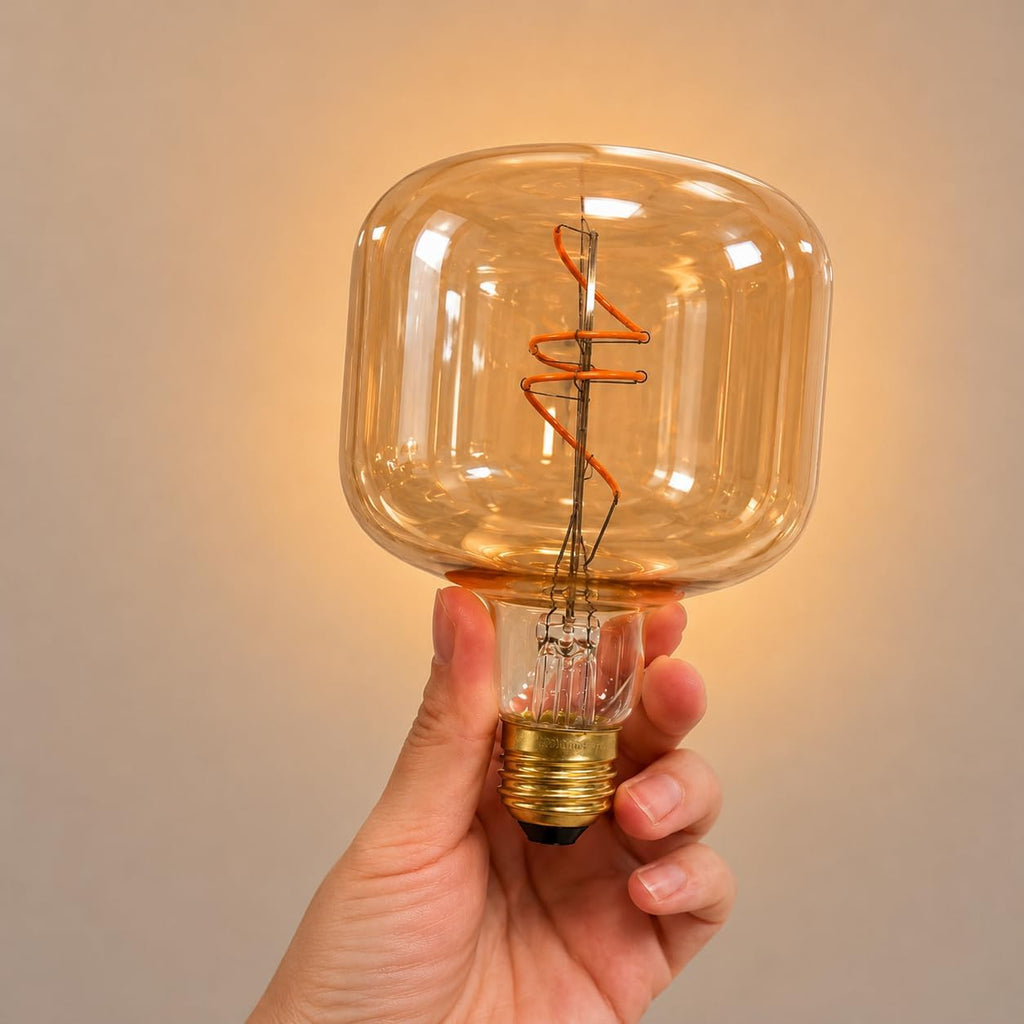 Large Amber Oversized LED Edison Bulb Dimmable 2200K E26 5W (40W Eq) 1PK