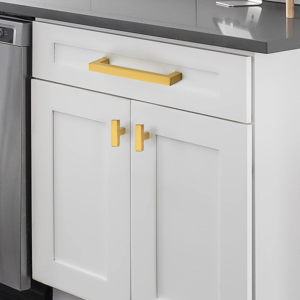 Gold Cabinet Handles Drawer Pulls 5 Inch CC 25 Pack