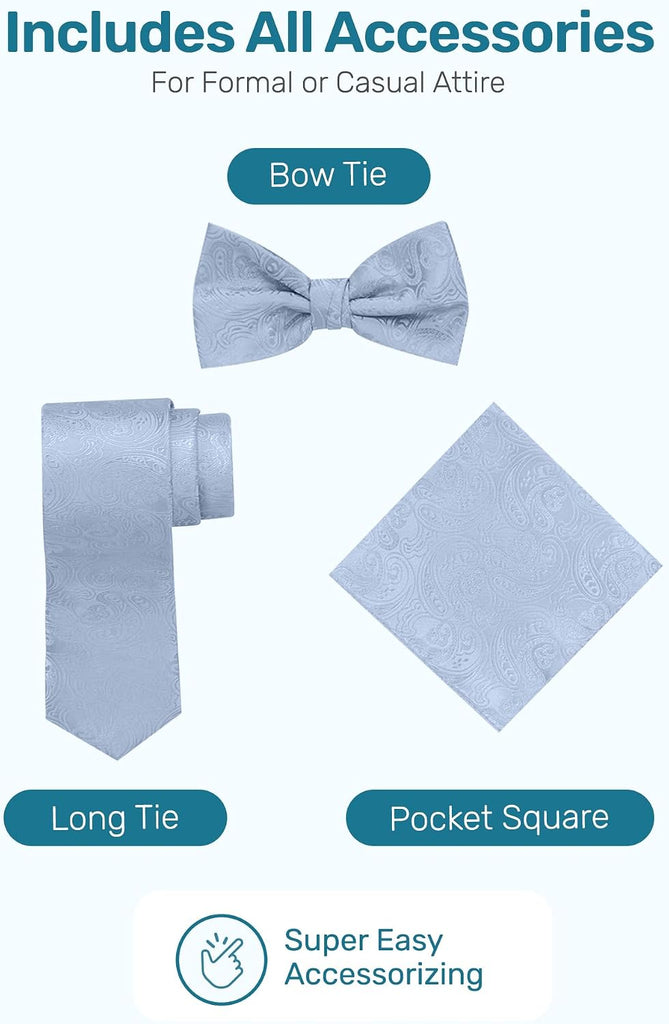 Boys 4 Piece Formal Paisley Vest and Tie Set