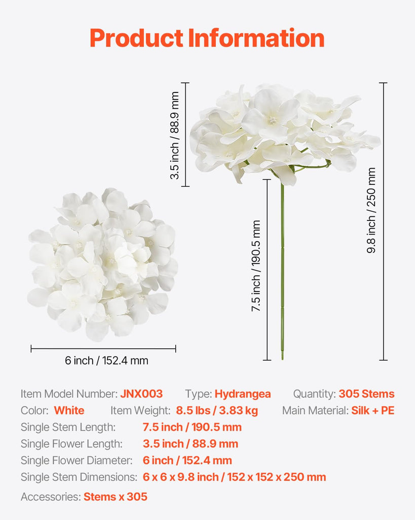 Artificial, 305 pcs Real Looking White Silk Fake Bulk, White Faux Bridal Shower with Stems for DIY Wedding Bouquets