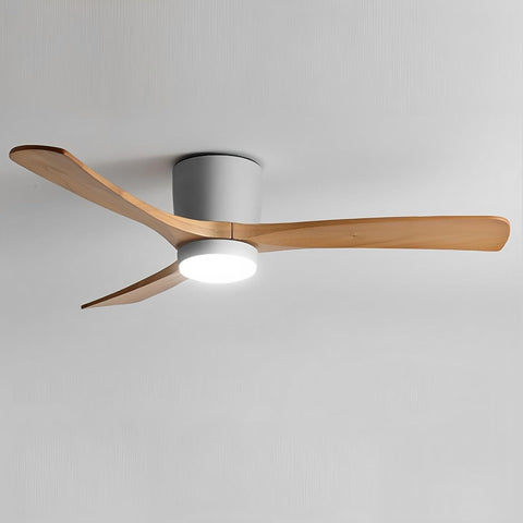 48" Quiet Ceiling Fan with LED Lights - 6 Speed Remote, 3 Color Temperatures, Modern Wood Flush Mount Ceiling Fans