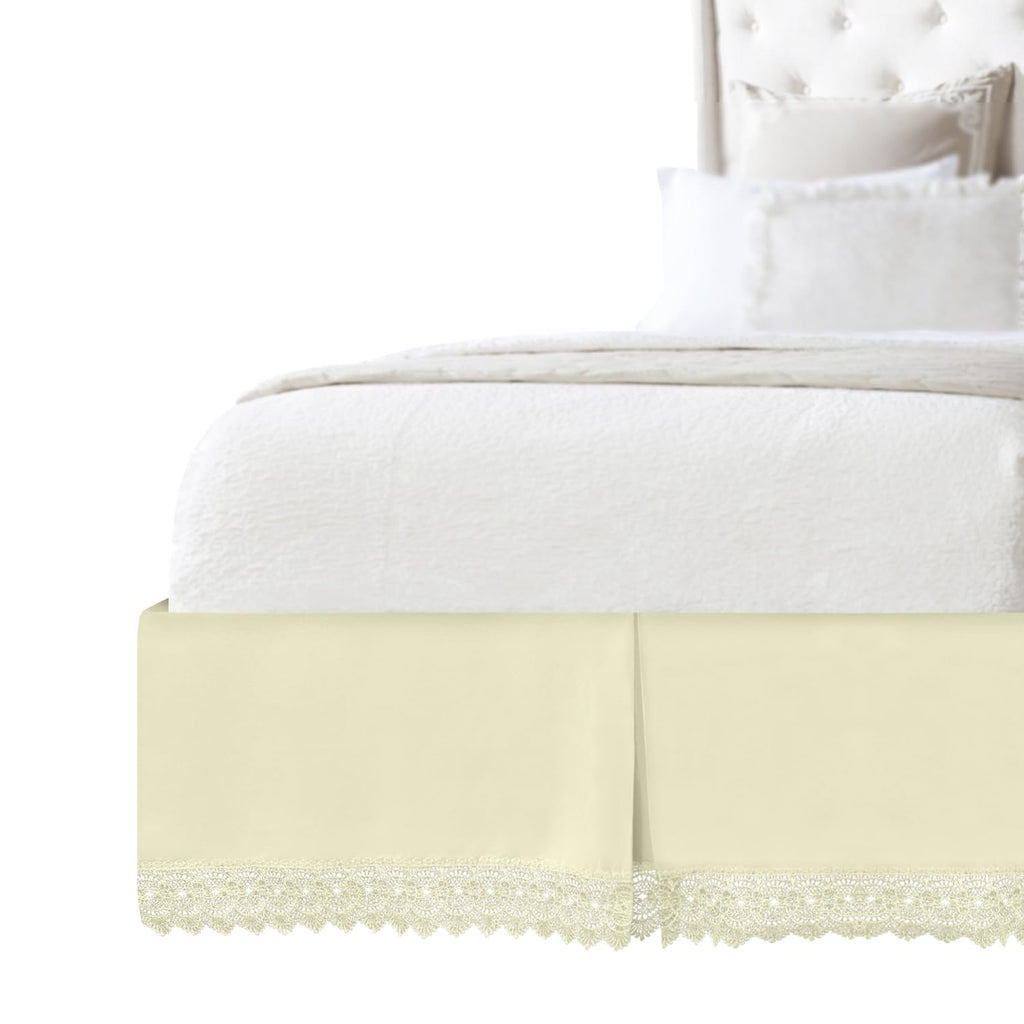 Narina Collection Lace Bed Skirt 15inch Drop, 1500 Thread Count Egyptian Quality, Sophisticated Design for a Vintage