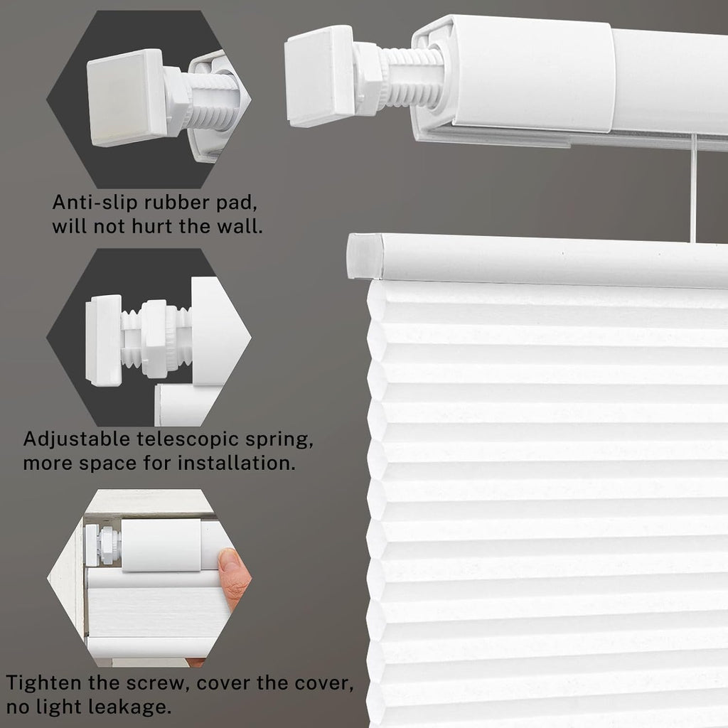 Top Down Bottom Up Cordless Cellular Shades No Tools No Drill Blinds for Windows Shades for Indoor Windows Honeycomb