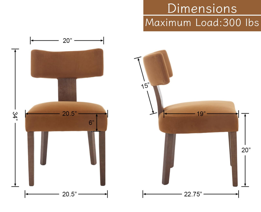 Mid Century Modern Dining Chairs Set of 6, Upholstered Wooden Dining Room Chairs, Farmhouse Kitchen Chairs, Accent