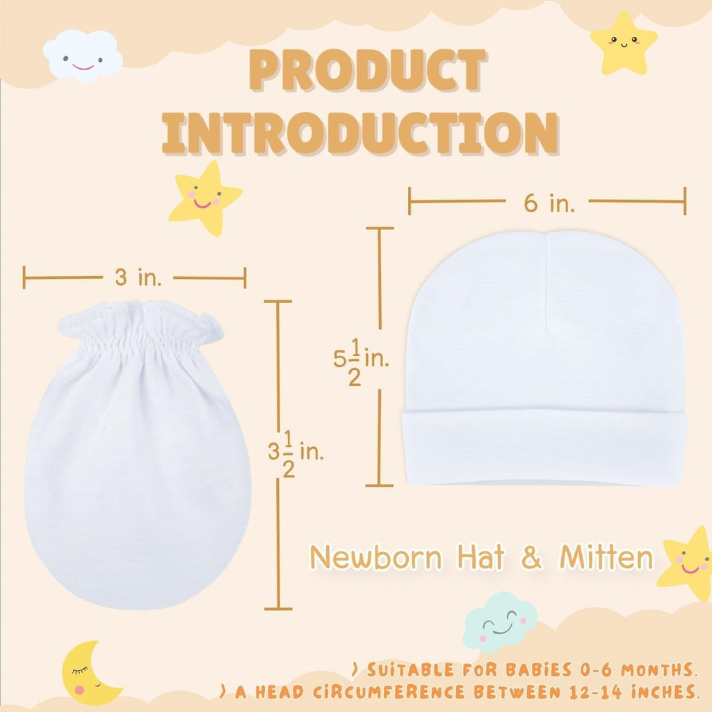 Baby Mittens No Scratch, Soft Cotton Newborn Gloves, (0-6 Months)