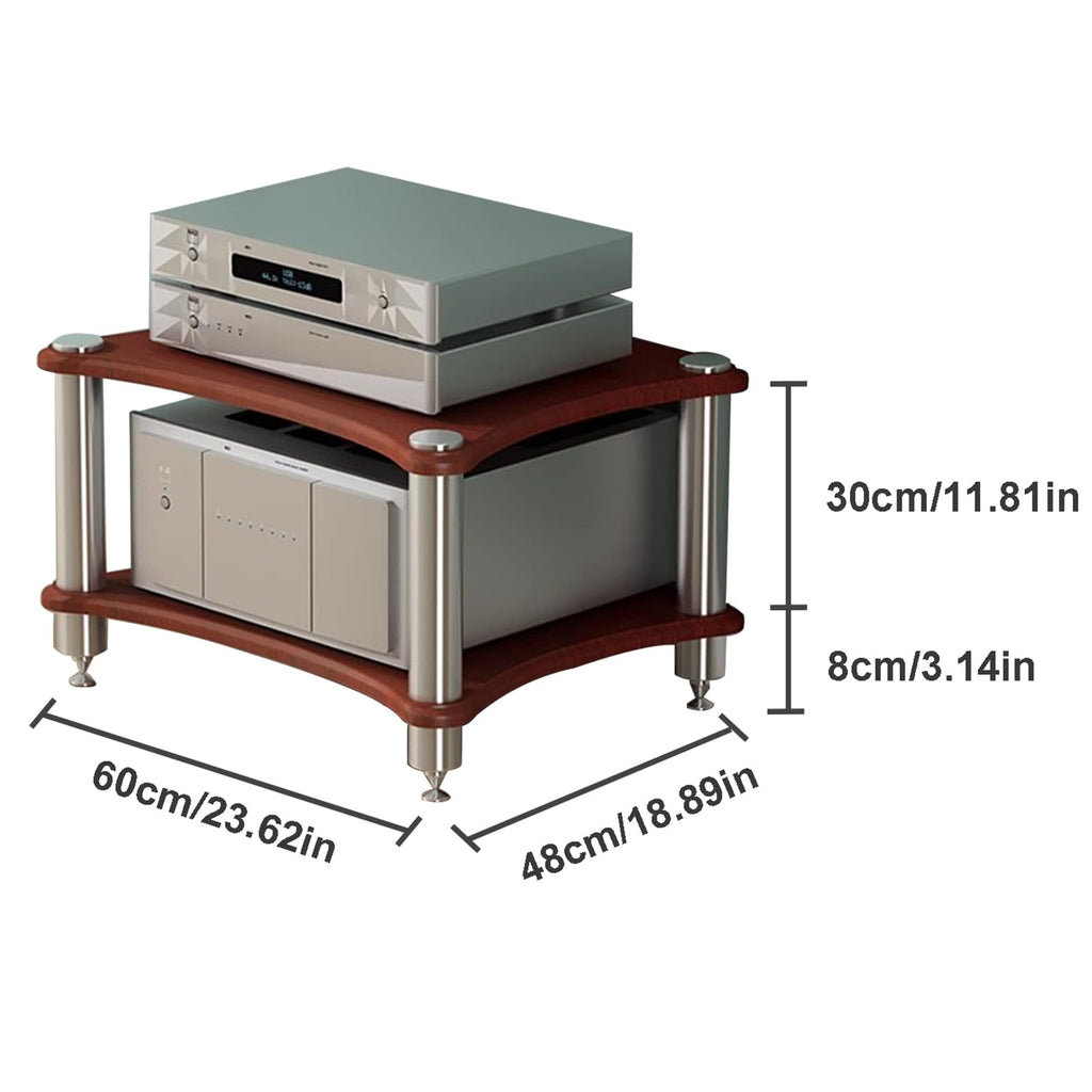 2 Tier Audio Rack with Speaker Spikes, Stereo Racks and Stand