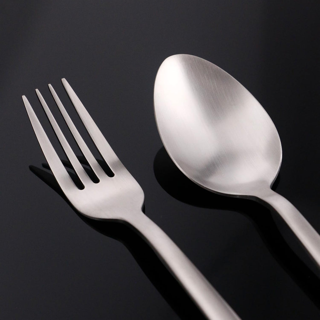 30 Pieces Silverware Set, Flatware Cutlery Set for 6, 18/10 Stainless Steel Silverware Utensils Minimalist Design