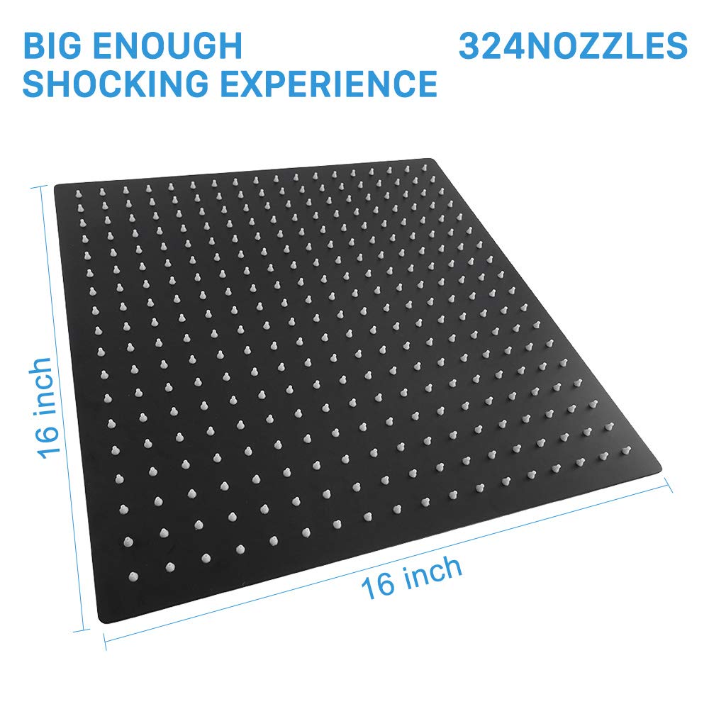 Rain Shower Head, High Flow Stainless Steel Square Rainfall Shower, Waterfall Bath Shower Body Covering, Ceiling or