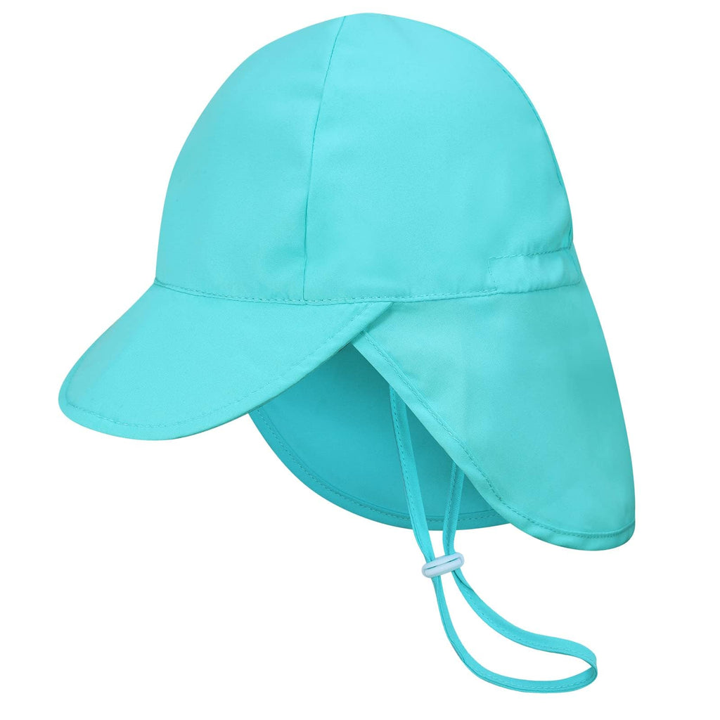 2 Pack Infant Sun Hat UPF 50+ 0-3, Aqua/White