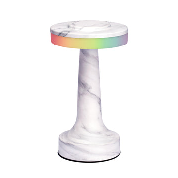 Dome Cordless Rechargeable LED Mushroom Table Lamp, White Marble