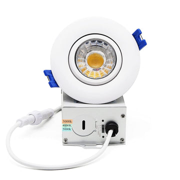 3 Inch Waterproof Recessed Shower Light, 9W LED Gimbal Recessed Lighting, 3CCT Adjustable Canless Ceiling Downlight