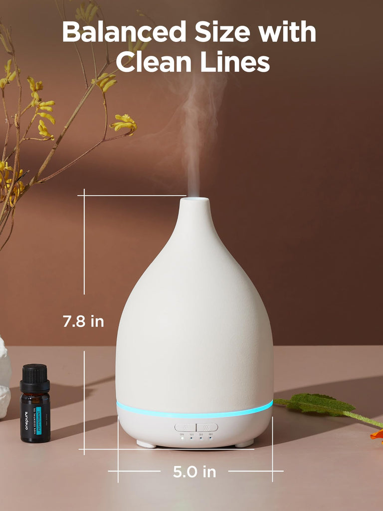 300ml Ceramic Essential Oil Diffuser, Diffusers, White