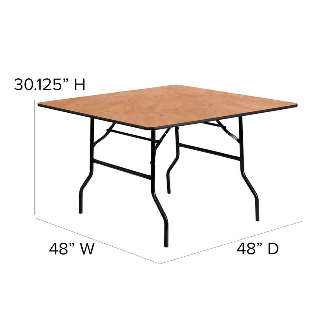 4 ft Wood Folding Square Banquet Table