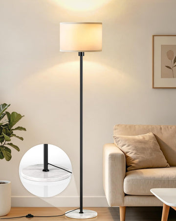 63" Black Floor Lamps, Standing Lamp with Marble Base