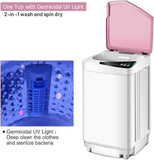 Full-Automatic Washing Machine Portable Washer and Spin Dryer 7.7 lbs Capacity Compact Laundry Washer with Built-in