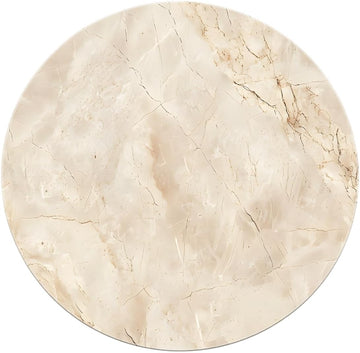 Scandi Washable Round Rug Non-Slip Neutral Stone Cracks Veins Circle Accent Rugs Modern Marble Beige 4ft