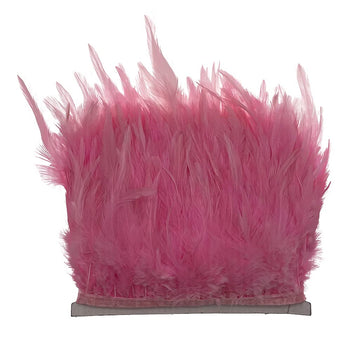 Pink 2Yard Rooster Hackle Feather Fringe Trim 4-6inch in Width for DIY Costume Sewing Craft Decor Dress Accessories