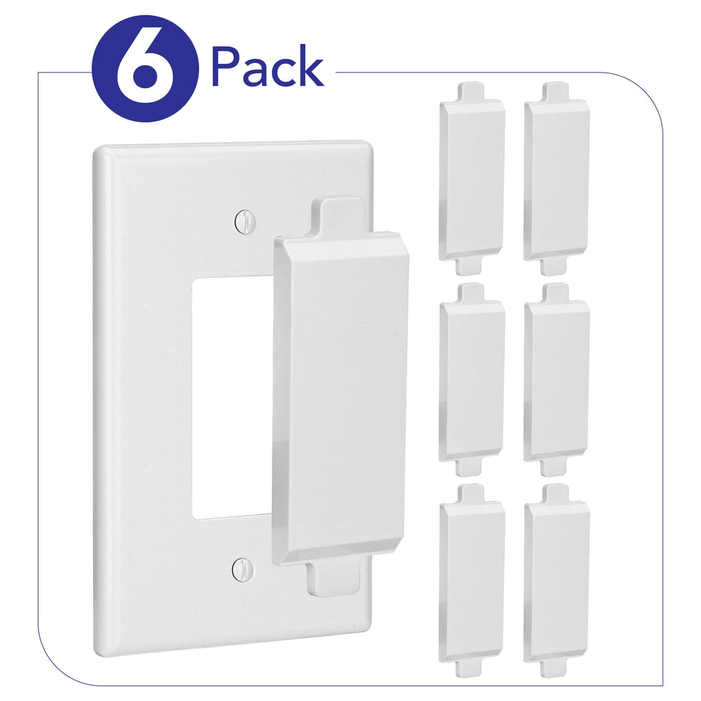 Bates- Magnetic Light Switch Guard, 6 Pack, White, Light Switch Cover Child Proof