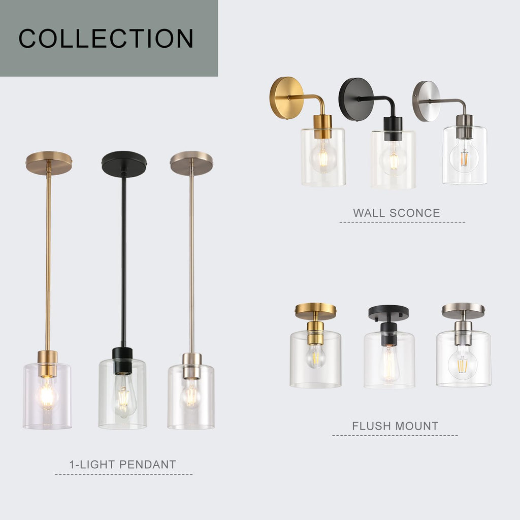 Brass Pendant Lights Kitchen Island - Gold Clear Glass Pendant Light Fixture Multiple Stems Rods 3 Units 12 Inch 3