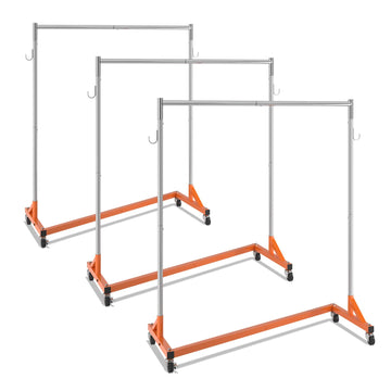 Z Rack Industrial Grade Z Base Garment Rack Rolling Sturdy Steel
