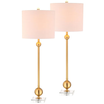 Hollis 34.75" Metal Sputnik Table Lamp, Brass, Set of 2