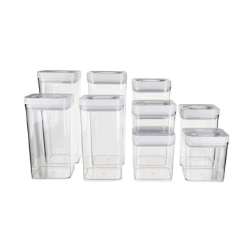Airtight Food Storage Containers, BPA Free, Dishwasher Safe, with Twist/Turn Lids, Pantry Organization, 10-Piece