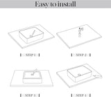 White Rectangle Bathroom Vessel Sink，19'' X 15'' Ceramic Above Counter Vessel Sinks，Modern Sink Bowls for Bathroom