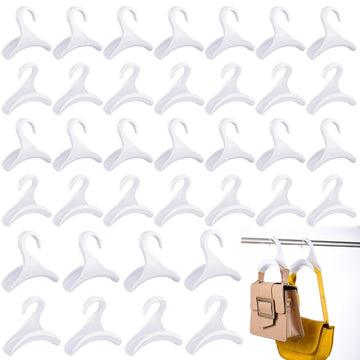 36 Pcs Purse Hanger Hook Acrylic Bag Hanger Hook for Closet, White