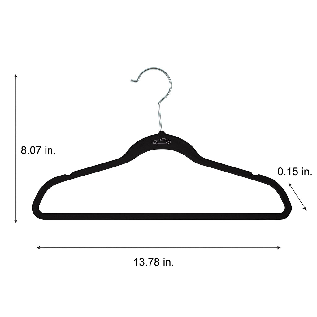 100 Pack Kids Velvet Hangers | Slim | Non-Slip Design | Space Saving | Childrens Clothes | Shirts | Pants | Dresses
