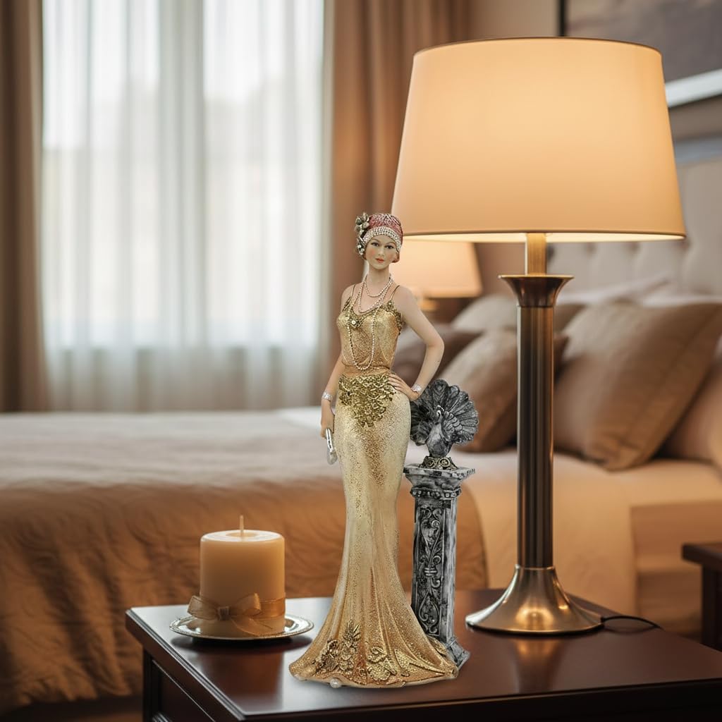 13 Inch Roaring 20s Figurine, Victorian Lady Statue