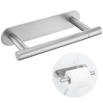 Brushed Nickel Self Adhesive Toilet Roll Paper Holder No Drill