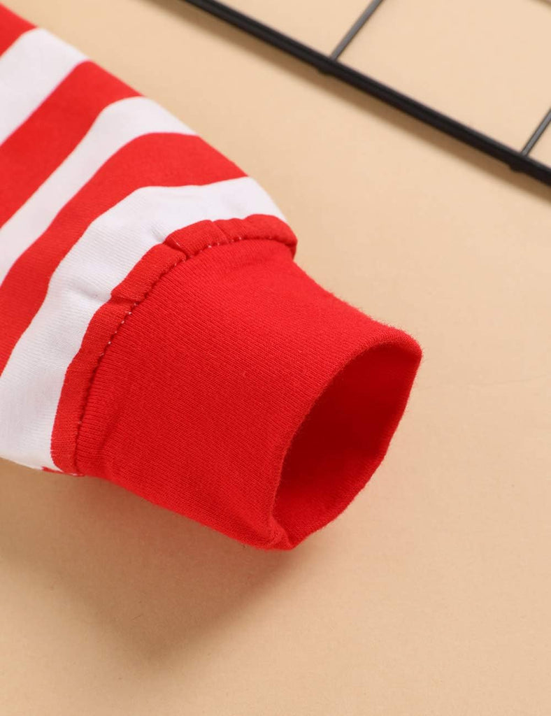 Baby-girls Newborn Easter My 1St Letter Rabbit Stripe Hoodie Romper Outfit, Valentine-b, 3-6 Months
