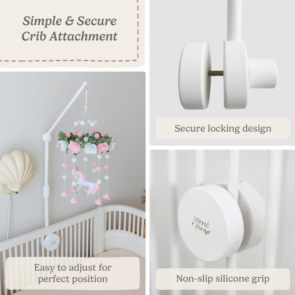 Baby Crib Mobile Arm, Baby Mobile Hanger, 31, White