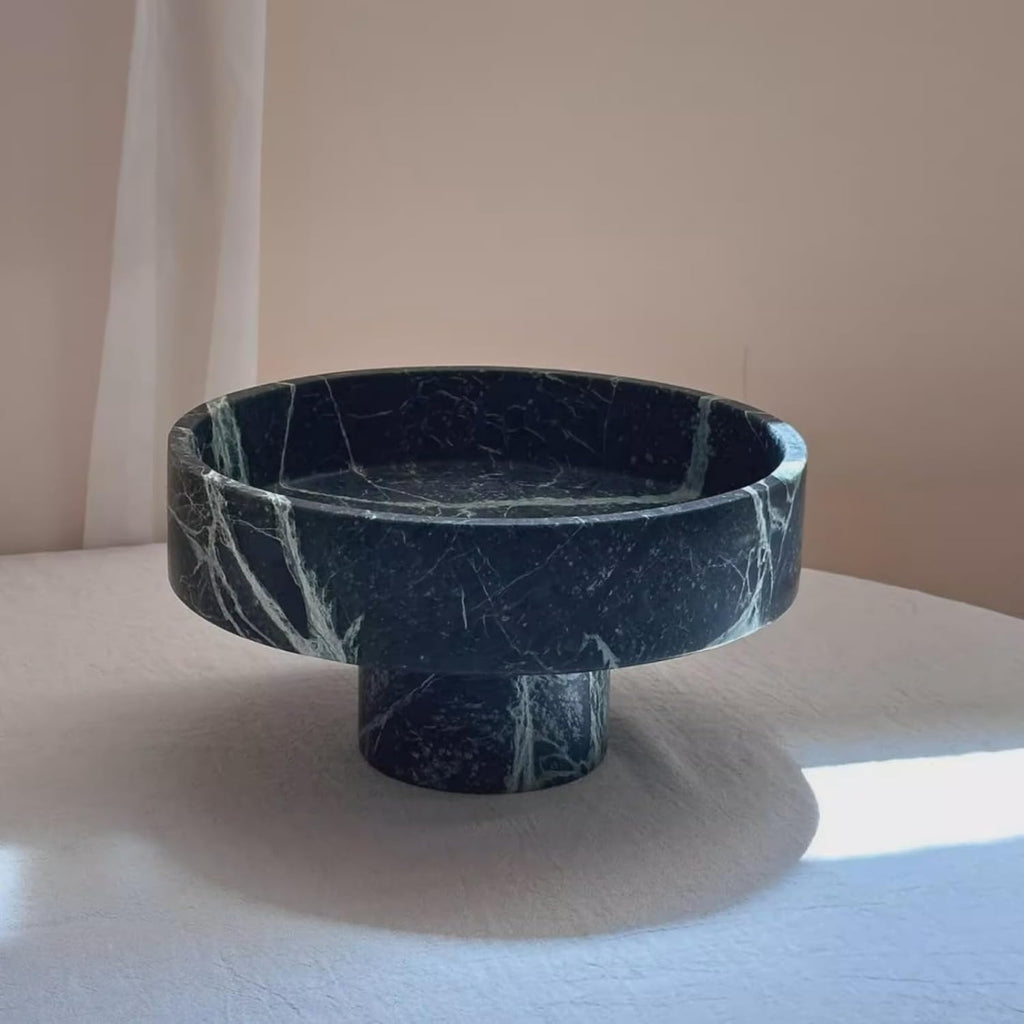 Marble Fruit Plate -Serving Tray for Villa & Hotel Living Room, Aesthetic Dried Fruit & Nut Bowl, Dining Table