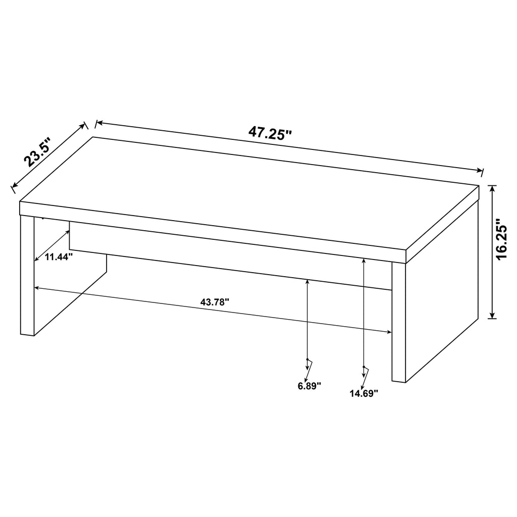 Lynette 47-Inch Living Room Rectangular Coffee Table, Mango 704128