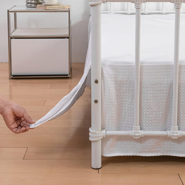 Bed Skirt - Pleated Waffle Weave Tailored 16 Inch Drop