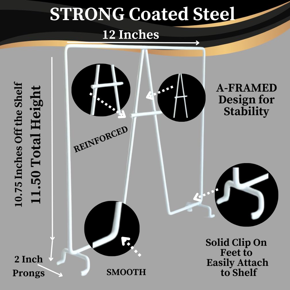 10-Pack Wire Shelf Dividers, Clip-On Closet Organizers, Tall Steel