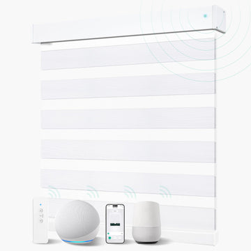 Motorized Blinds with Remote, 95% Blackout Smart Electric Zebra Shades, Automatic Blinds for Window Compatible with