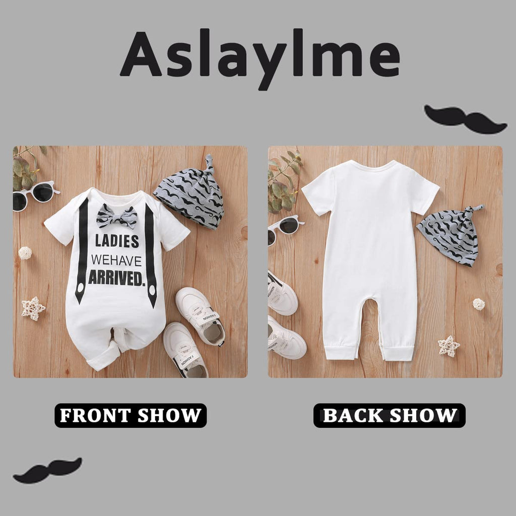 Baby Boy Matching Outfit Newborn Boy Twins Bodysuit Ladies We Have Arrived Romper (White, )