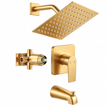 Brushed Gold shower faucet set 3 kit