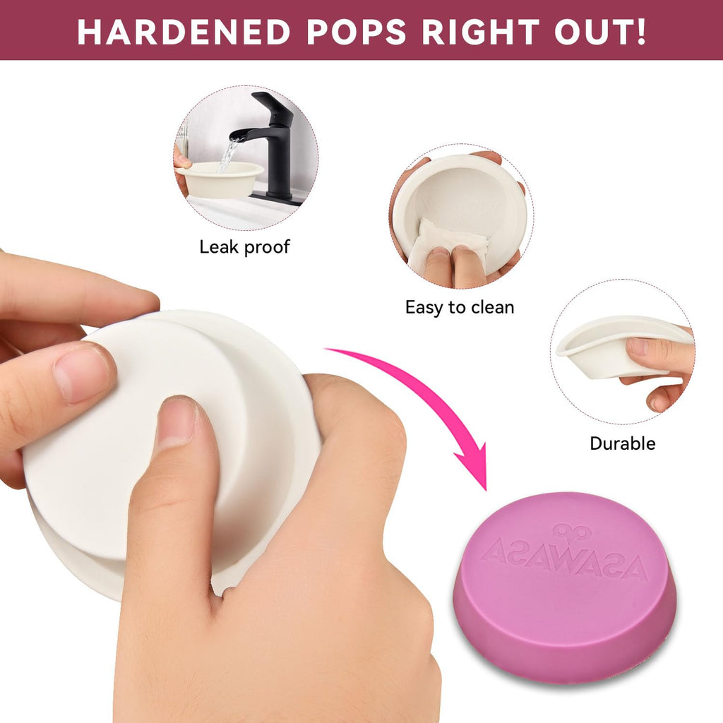 6 Pcs Reusable Silicone Wax Melt Warmer Liners, Leakproof, No Mess, No Scrape, Non-Toxic, BPA Free, 2.75 in Bottom