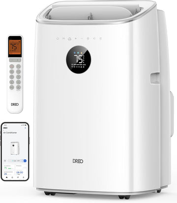 Portable Air Conditioner 318S, 8000 BTU ASHRAE (5000 BTU DOE) Smart AC Unit for Bedroom with Drainage-free Cooling