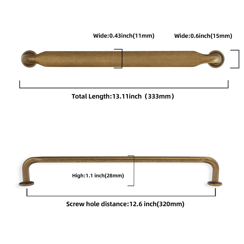 6 Pack 12-3/5 inch Antique Brass Kitchen Cabinet Handles