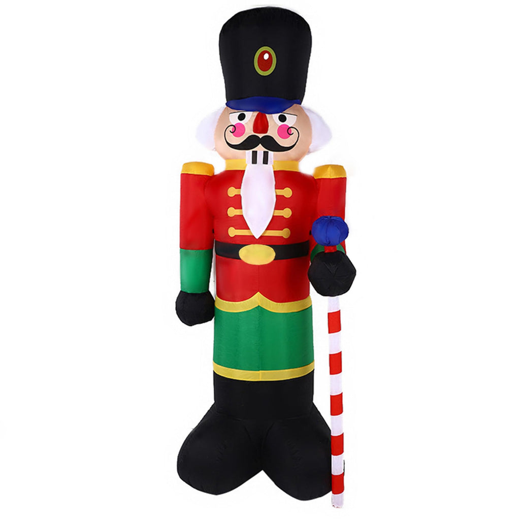 2 Packs 8ft Nutcracker Soldier Christmas Inflatable Decor for Yard/Outdoor/Lawn/Porch Decor (Red/Blue Nutcracker)