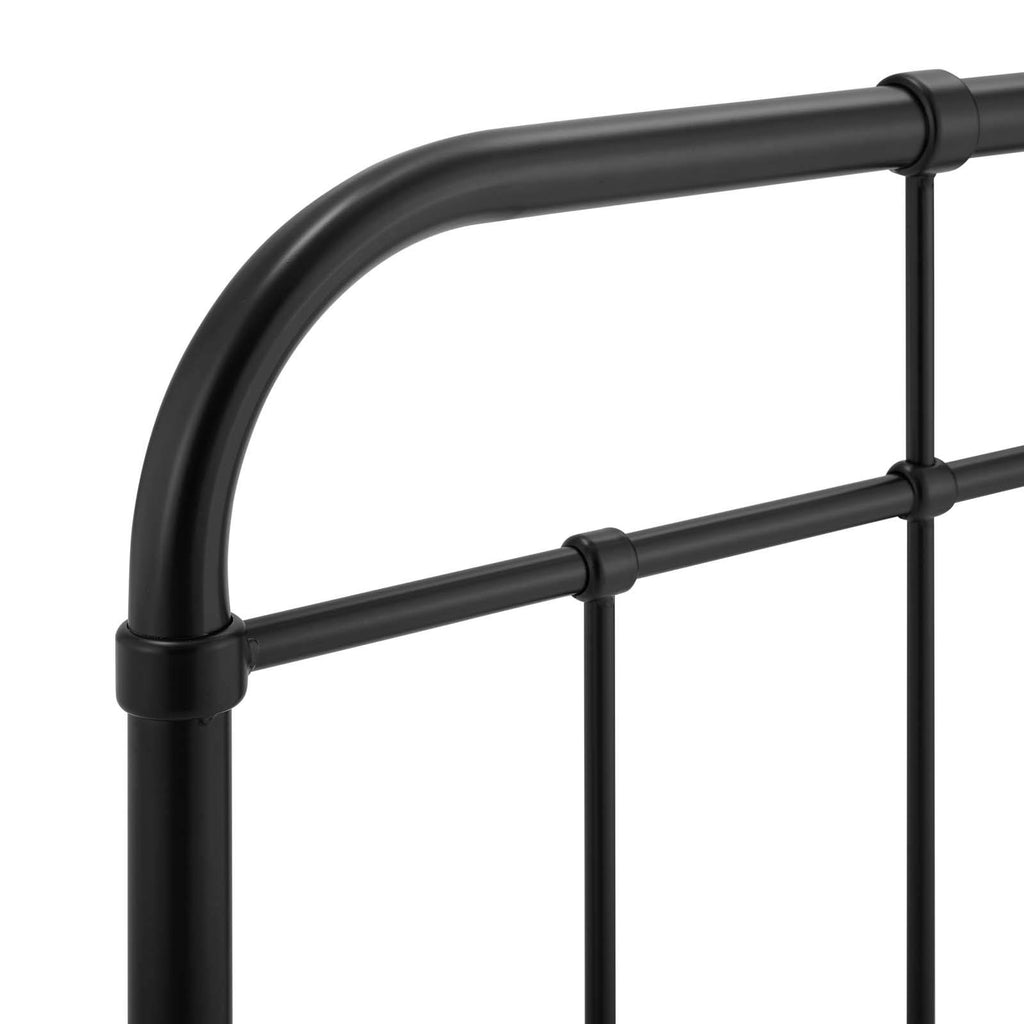 Alessia Modern Farmhouse Metal Headboard in Black