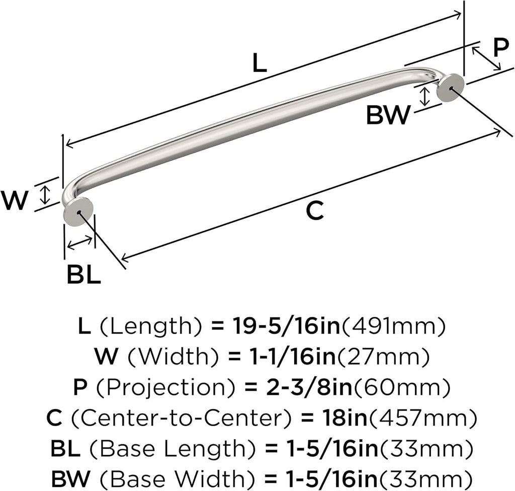 18" Renown Polished Nickel Appliance Pull